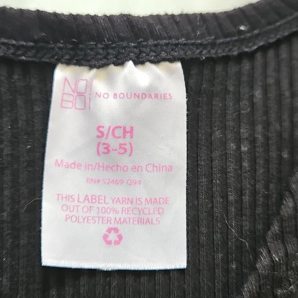 No Boundaries Black Ribbed Tank with Buttons, Size S - Picture 2 of 5